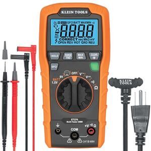 Klein Tools ET270 Digital Multi-Tester AC/DC, Resistance, Continuity, GFCI Teste